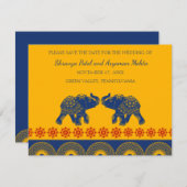 Indian Themed Elephants Wedding Save the Date Invitation (Front/Back)