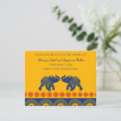 Indian Themed Elephants Wedding Save the Date Invitation (Standing Front)