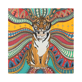 Indian tiger metal print