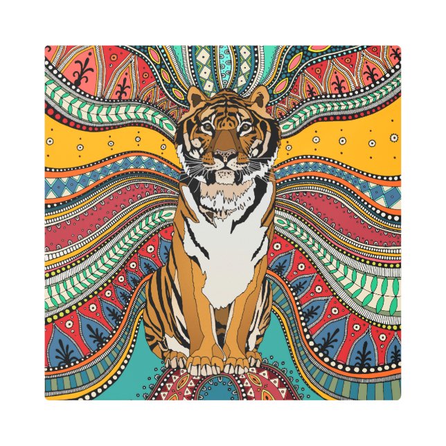 Indian tiger metal print (Front)