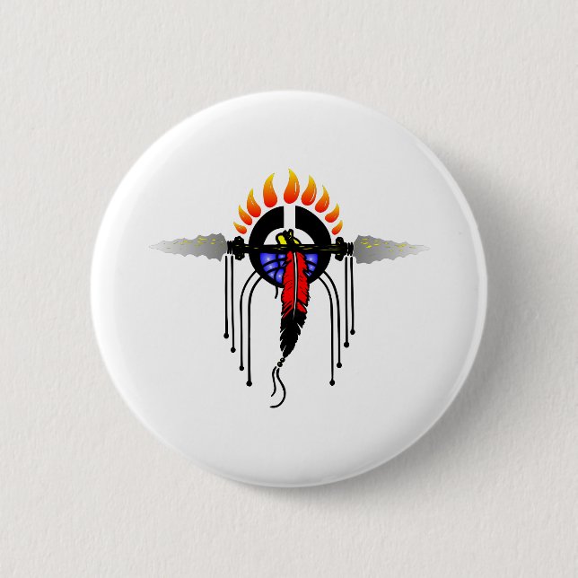 Indian Totem Pinback Button (Front)