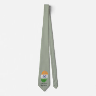 Indian touch fingerprint flag neck tie