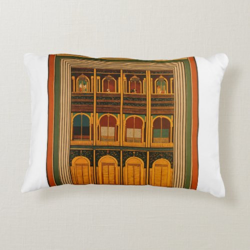 Indian traditional fort design  pillow accent pillow