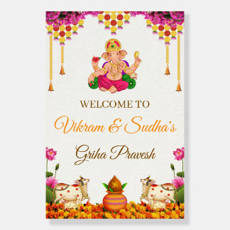 Indian Traditional Grah Pravesh Welcome Board