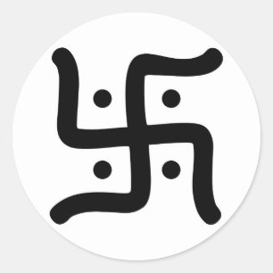 indian traditional hindu swastika symbol religion classic round sticker