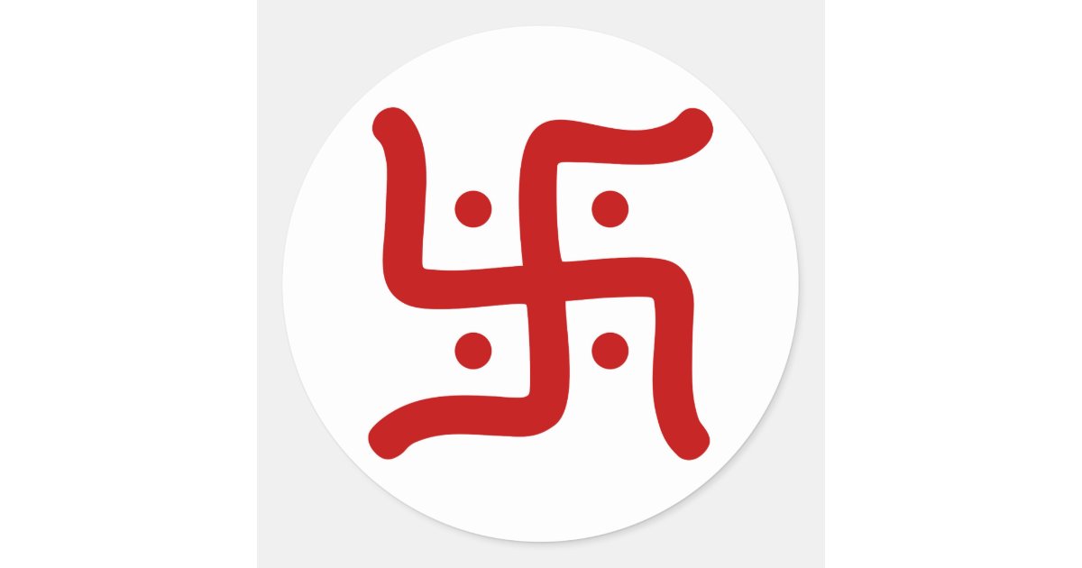 indian traditional hindu swastika symbol religion classic round sticker