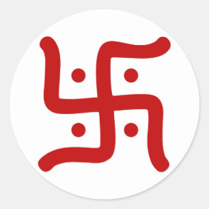 indian traditional hindu swastika symbol religion classic round sticker
