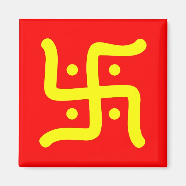 indian traditional hindu swastika symbol religion magnet (Front)