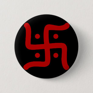 indian traditional hindu swastika symbol religion pinback button