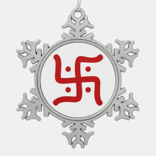 indian traditional hindu swastika symbol religion snowflake pewter christmas ornament