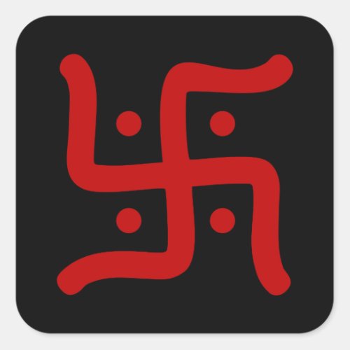 indian traditional hindu swastika symbol religion square sticker