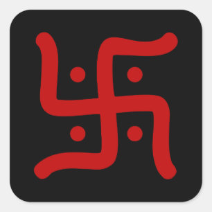 indian traditional hindu swastika symbol religion square sticker