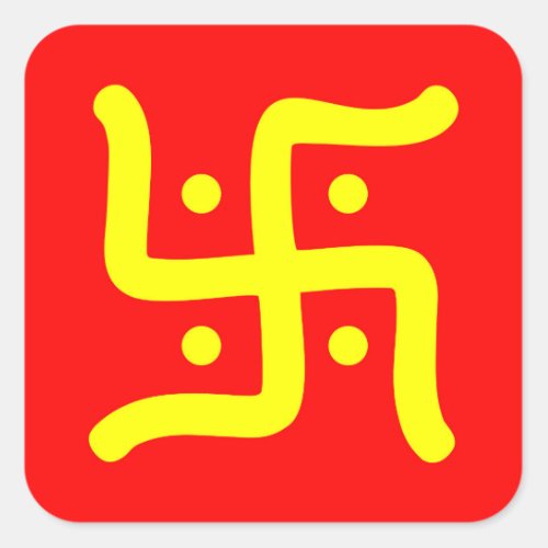 indian traditional hindu swastika symbol religion square sticker