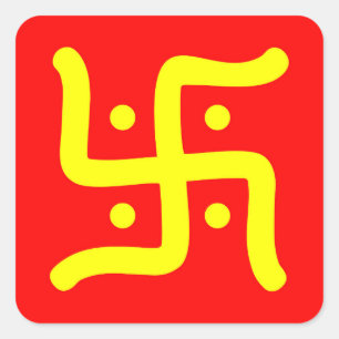 indian traditional hindu swastika symbol religion square sticker