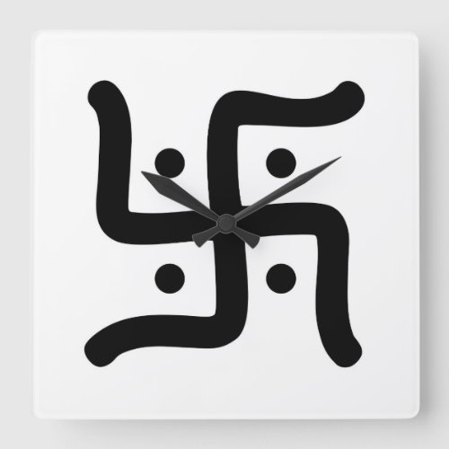 indian traditional hindu swastika symbol religion square wall clock