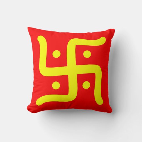 indian traditional hindu swastika symbol religion throw pillow