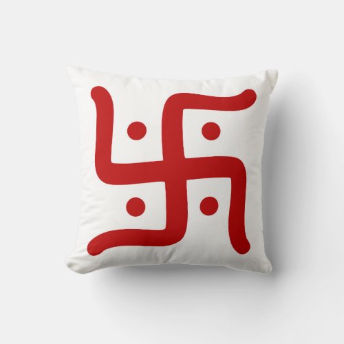 indian traditional hindu swastika symbol religion throw pillow