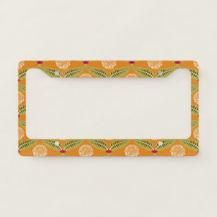 Indian Traditional Illustration Pattern. License Plate Frame