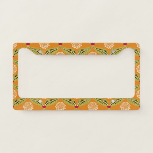 Indian Traditional Illustration Pattern License Plate Frame