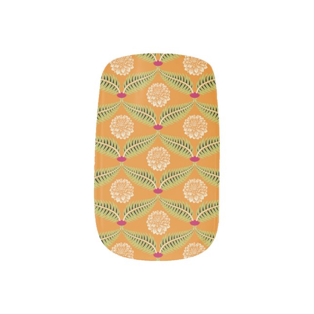 Indian Traditional Illustration Pattern. Minx Nail Art (Left Thumb)