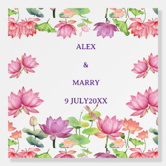 Indian Traditional Lotus Floral Wedding Welcome Foam Board