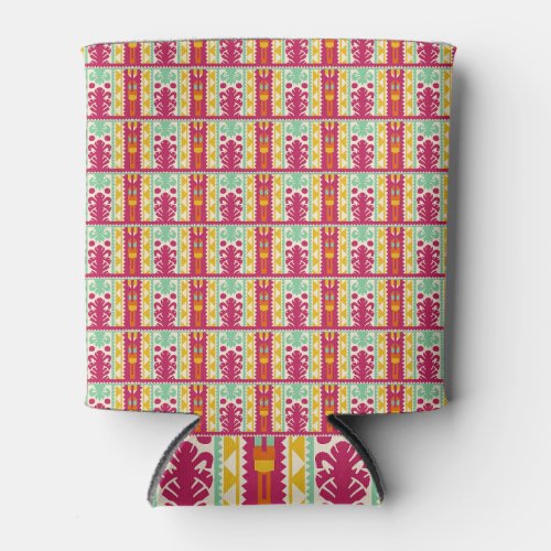 Indian Traditional Textile Design Illustration Can Cooler