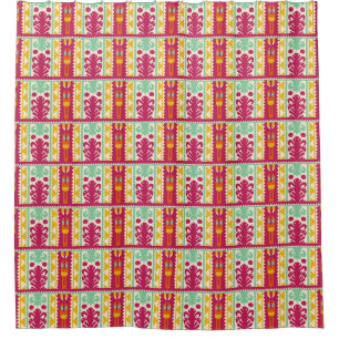 Indian Traditional Textile Design Illustration Shower Curtain