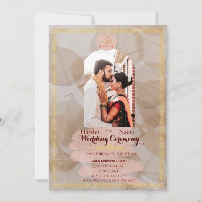 Indian traditional Wedding invitation (Front)