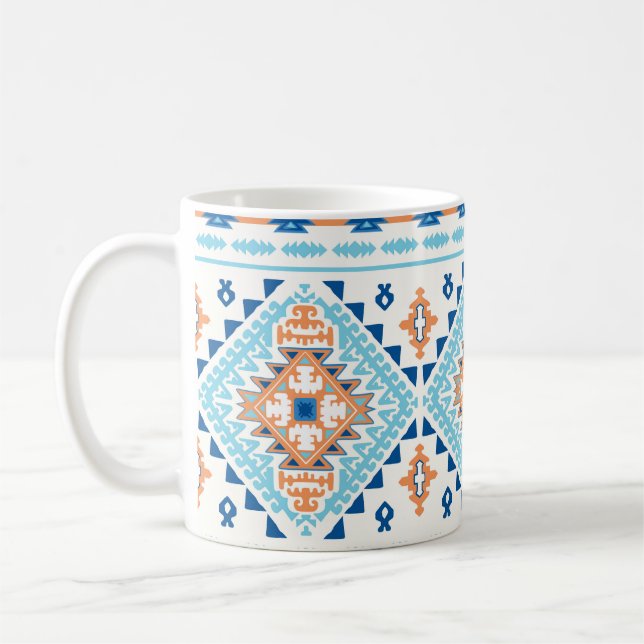 Indian Tribal Rug Ornament Pattern Coffee Mug (Left)