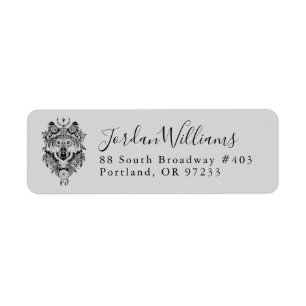 Indian Tribal Wolf   Add Your Name Label