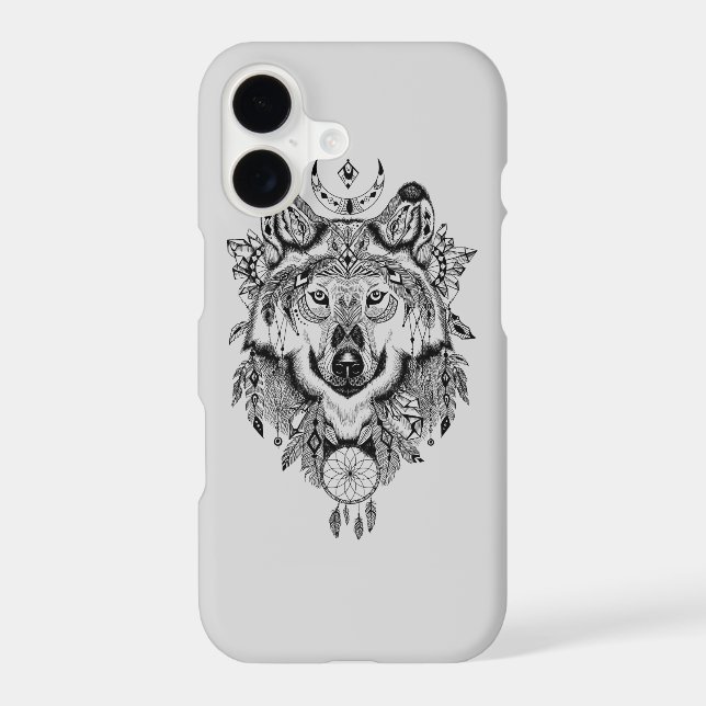Indian Tribal Wolf Iphone Case (Back)