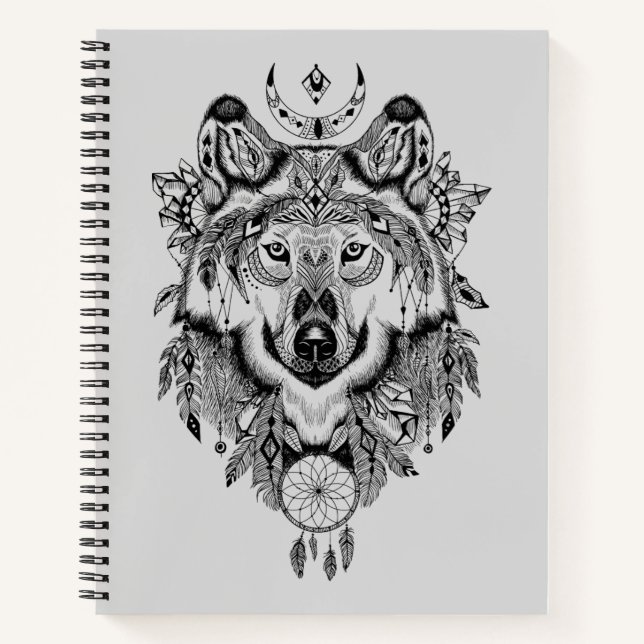 Indian Tribal Wolf Notebook (Front)