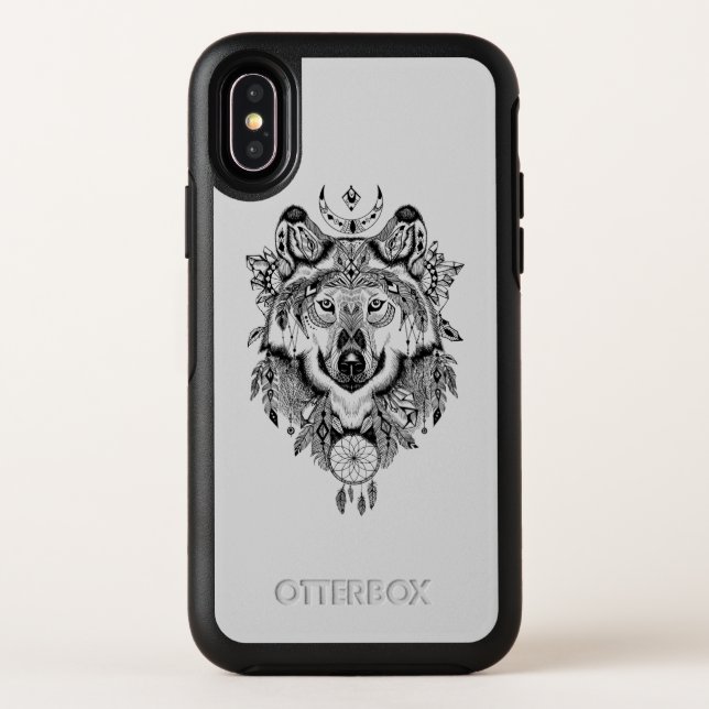 Indian Tribal Wolf Otterbox iPhone Case (Back)