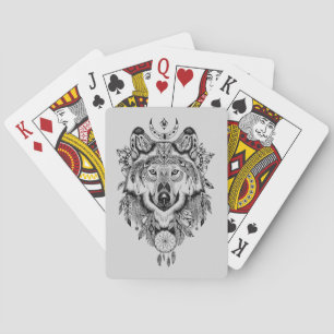 Indian Tribal Wolf Poker Cards