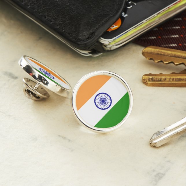 INDIAN TRICOLOR FLAG LAPEL PIN (In Situ)