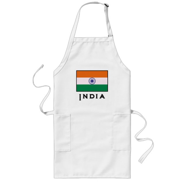 Indian Tricolour Tiranga Flag Long Apron (Front)