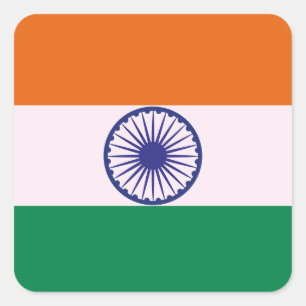 Indian Tricolour Tiranga Square Sticker