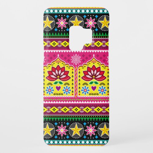 Indian truck art floral seamless folk art pattern Case_Mate samsung galaxy s9 case