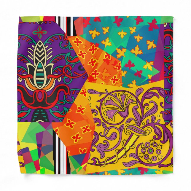 Indian Turkish Festive Patchwork Mandala Bandana (Front)