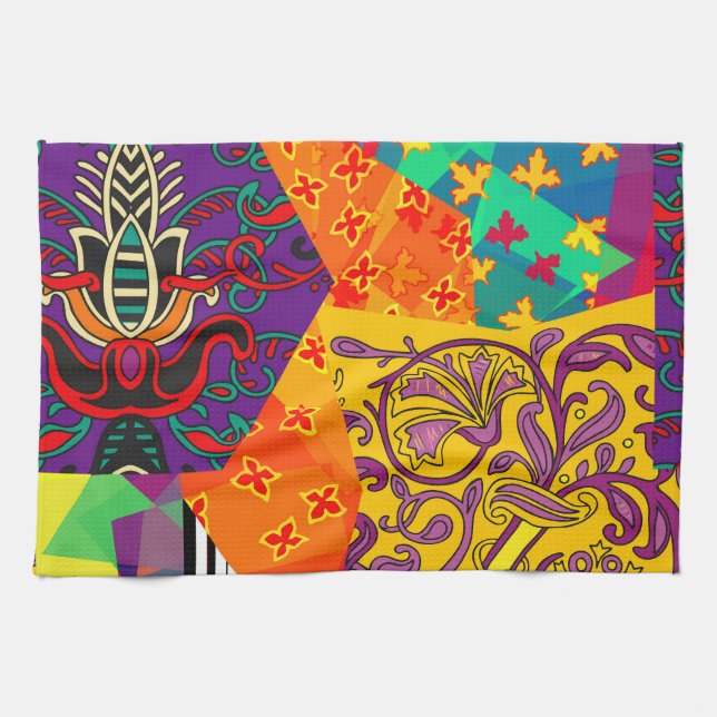 Indian Turkish Festive Patchwork Mandala Kitchen Towel (Horizontal)