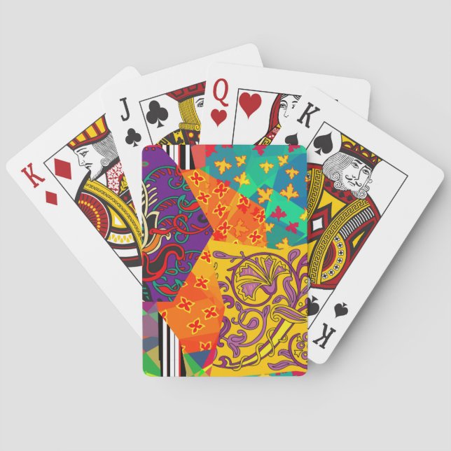 Indian Turkish Festive Patchwork Mandala Poker Cards (Back)