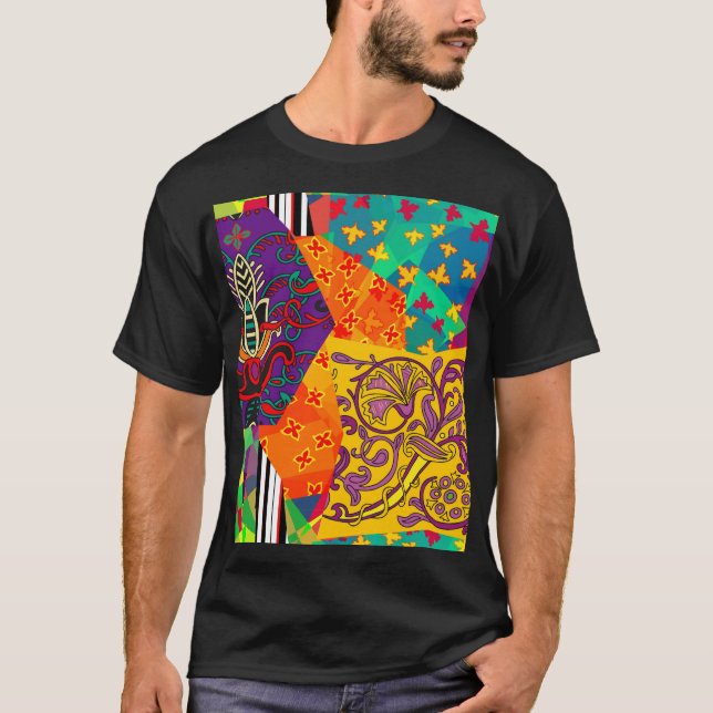 Indian Turkish Festive Patchwork Mandala T-Shirt (Front)