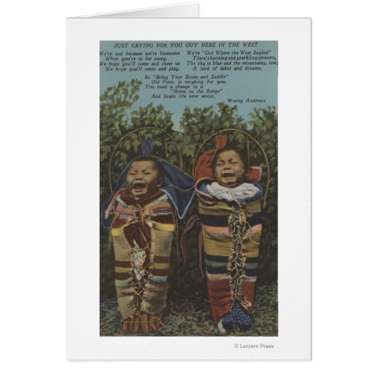 Indian Twins in Papooses & "Just Crying�" (Front)