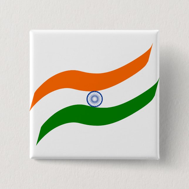 Indian undulating flag pinback button (Front)