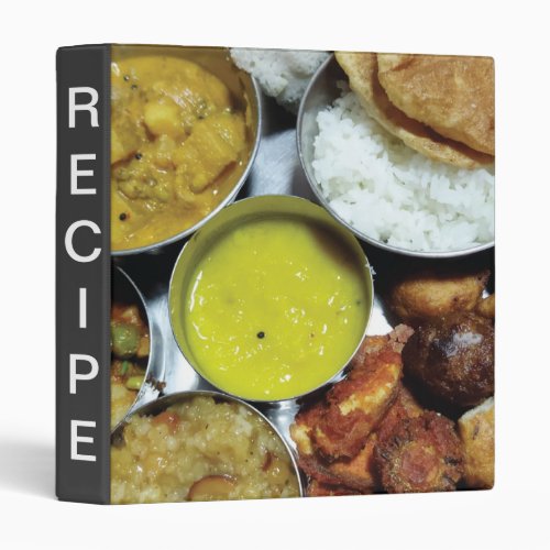 Indian Vegetarian Food Recipe 3 Ring Binder