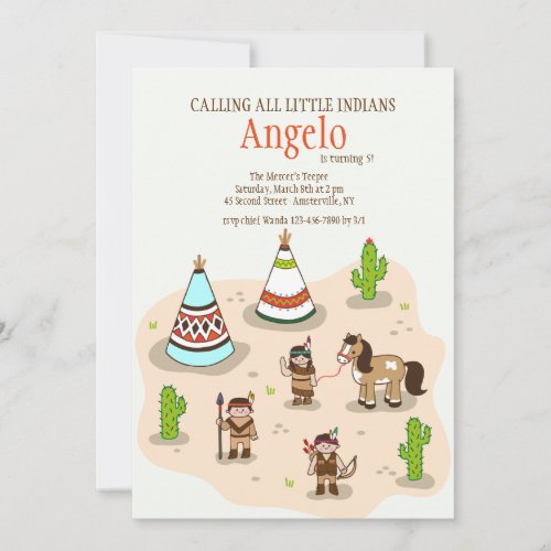 Indian Village Invitation