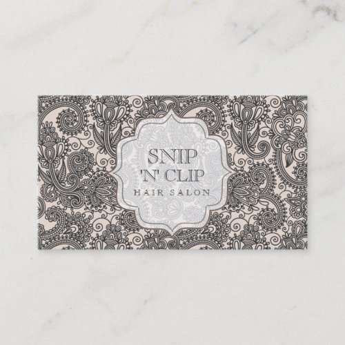 Indian Vintage Paisley Hair Stylist Salon Business Card