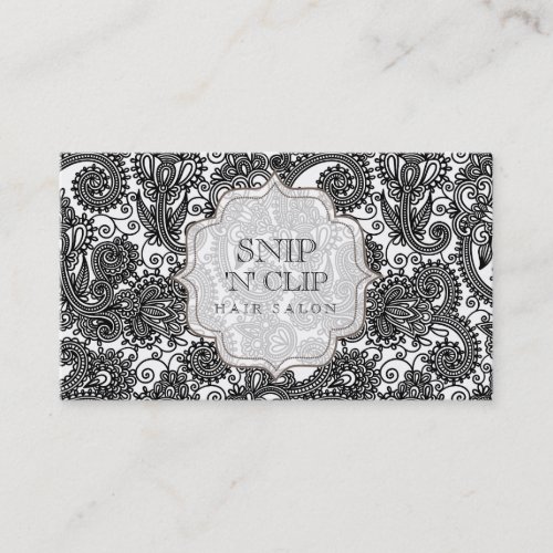 Indian Vintage Paisley Hair Stylist Salon Business Card
