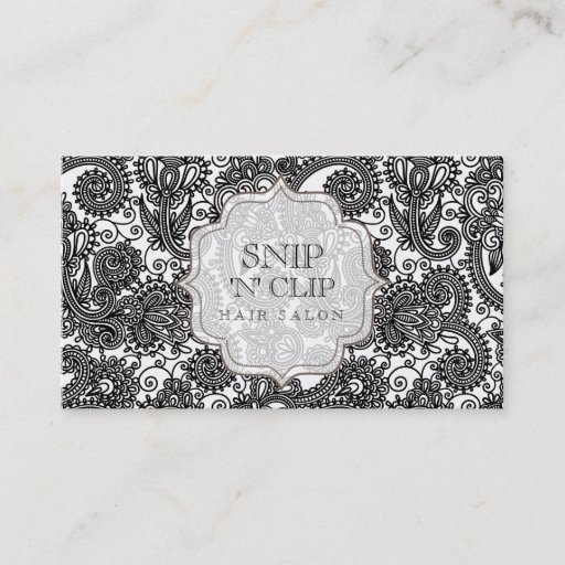 Customizable Indian Vintage Paisley Hair Stylist Salon Business Card