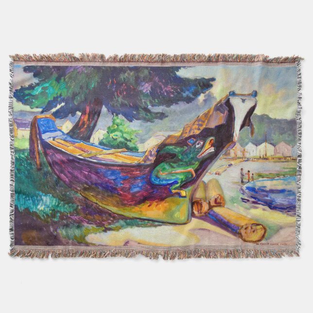 Indian War Canoe | Emily Carr | Throw Blanket (Front)